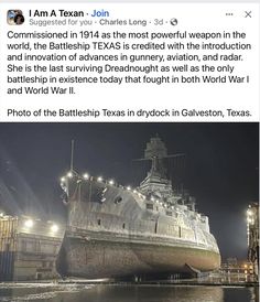 an image of a large ship in the water at night with lights on it's side