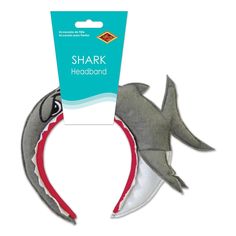 Highlights: attached to snap-on headband (1/package) UPC: 034689077152 Details: Make a splash with this Shark Headband! Attached to snap-on headband; You get a bulk pack of 12 in each full case you buy.This Shark Headband is the perfect accessory for any costume or party! This headband is attached to a snap-on headband and easily fits most head sizes. It's made of durable and lightweight materials and has a fun shark design. The detailed design features eyes, teeth, and fins to make you look lik Shark Themed Outfit, Shark Headband Template, Shark Fin Headband, Red Crab Headband, Shark Accessories, Under The Sea Party, Costume Party, Costume Accessories, Make It Yourself