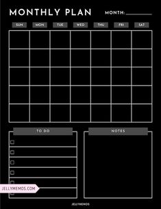 a black and white planner with the words, month - by - month on it