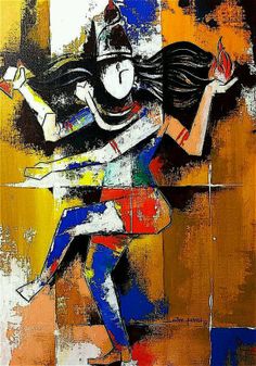 an abstract painting of a woman dancing