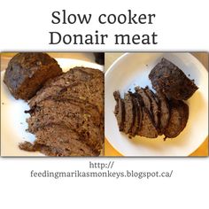 the recipe for slow cooker donair meat is shown