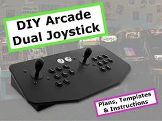 a video game console with the words diy arcade dual joystick plans and instructions