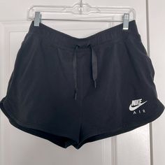 Cute Nike Shorts! Looks Brand New! Black Athletic Shorts For Spring Loungewear, Spring Black Athletic Shorts For Loungewear, Black Cotton Activewear Shorts, Casual Black Short Length Activewear, Nike Casual Short Pants, Casual Workout Pants Short Length, Nike Black Bottoms With Built-in Shorts, Nike Black Leisure Shorts, Sporty Short Black Pants