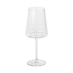 an empty wine glass on a white background