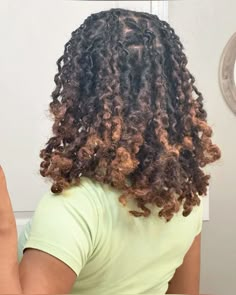 locs. Brown Locs With Highlights, Curly Locs Black Women, Curled Locs, 4c Locs, Locs Starter, Locs Inspiration