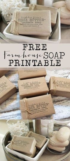 some soaps are sitting on a plate with the words free from our soap printable