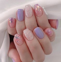 Spring Vibe Nails, Short Round Birthday Nails, Professional Short Nails, Spring Wedding Guest Nails, Nail Dip Powder Designs, Fairy Nails Aesthetic, Nail Ideas Gems, Spring Nails 2024 Trends, Spring Sparkle Nails