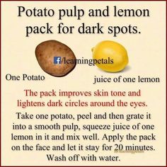 Lemon For Dark Spots, Lightening Dark Spots, Face Massage Anti Aging, Lemon Peels, Beauty Treatments Skin Care, Natural Skin Care Ingredients, Potato Skin, Dark Spots On Face, Natural Skin Care Remedies