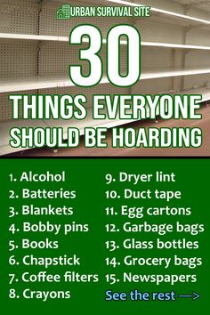 30 Things Everyone Should Be Hoarding Survival Stockpile List, Survival Food List Emergency Supplies, Survival Pack List, How To Fortify Your Home, Survival Supplies List, Doomsday Prepping List, Prepping Survival Emergency Preparedness