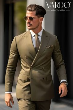 From chic weddings to high-profile events, this Olive Green Double Breasted Suit is your passport to unforgettable style. #2023Fashion #StyleTrends #FashionInspo #OOTD2023 #StreetStyle #RunwayLooks #Fashionista #SustainableFashion #CapsuleWardrobe #VintageFashion #EcoFriendlyFashion #FashionGoals #FashionForward #InstaStyle #TrendyOutfits #DesignerFashion #FashionBlogger #ChicStyle #WardrobeEssentials #SeasonalFashion Double Breasted Suit Men, Party Outfit Men, Black Suit Men, Designer Suits For Men, Mens Luxury Fashion, Men’s Suits