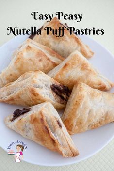 the cover of two ingredients - nutella puff pastry turnoverers on a white plate