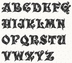 the letters are drawn with black ink and have different designs on them, including one that has