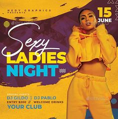 Ladies Night Flyer, Instagram Concept, Dj Flyer, Promotional Flyers, Free Flyer Templates, Dj Party, Social Media Poster, Sports Graphic Design, Templates Instagram