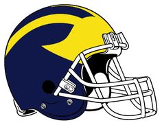 a football helmet with the letter o on it's side and a michigan wolverine logo