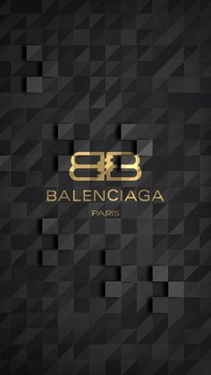 the black and gold logo for balenocaga paris is shown in this image