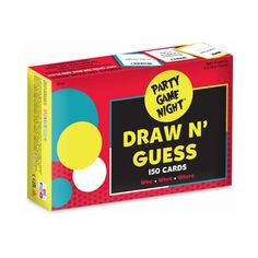 party game night draw n'guess cards in a red box on a white background