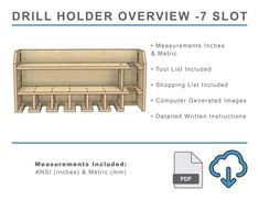 the drill holder overview is shown with instructions