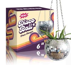 PRICES MAY VARY. Turn heads with this Disco Ball Planter. A catching accent piece, paying homage to the Disco Era of the 70’s. Also available in 4”, 6”, 8” and 12”. Versatile use as a vase, indoor planter pot, or organize items in the home Unique modern boho home decor. A cute way to display a fresh bouquet, dried florals or indoor plants in the living room, desk, shelf, table, or home office. Creatively, customers style it with stationary desk items or on a vanity for makeup brushes High qualit Boho Disco Ball, Disco Planter, Disco Ball Hanging, Pta Mom, Disco Ball Planter, Planters For Indoor Plants, Modern Boho Home Decor, Plants Hanging, Counselor Office