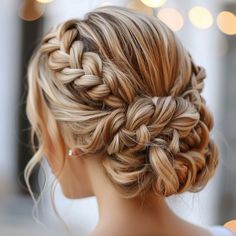 Plaited Updo Wedding, Winter Wedding Updos, Updo Hairstyles Blonde Hair, Updo Hairstyle With Braid, Cute Homecoming Hairstyles Updo, Mid Length Wedding Hairstyles Updo, Updo Wedding Hairstyles For Long Hair, Fall Updos Bridesmaid, Pretty Hairstyles Updos