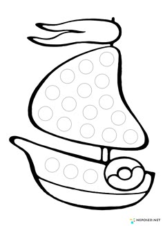 a drawing of a hat with polka dots on it