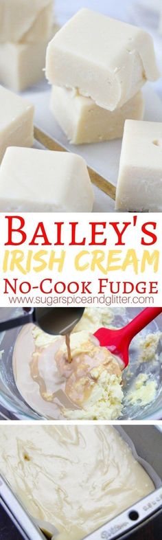 bailey's irish cream no - cook fudge is an easy and delicious dessert