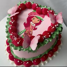 Birthday Cake Strawberry Shortcake, Strawberry Shortcake Theme Cake Birthday Ideas, Strawberry Shortcake Flower Bouquet, Strawberry Shortcake Cake Ideas, Strawberry Shortcake Sweet 16, Adult Strawberry Shortcake Party, Strawberry Shortcake Character Cake, Strawberry Shortcake Cake Design, Strawberry Shortcake Cake Birthday