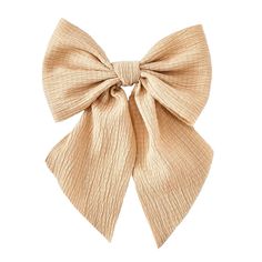 Crinkle Bow Hair Barrette - A New Day Tan Description: Elevate Your Hairstyle With The Crinkle Bow Hair Barrette From A New Day. This Stylish Barrette Features A Crinkled Texture And An Oversized Knotted Bow With Flowing Tails, Making It A Perfect Accessory To Enhance Your Look. The Bow Is Attached To A Simple Yet Durable Metal Hair Clip That Securely Holds Your Hair In Place, Whether You're Styling An Updo Or Adding A Touch Of Flair To Loose Hair. Designed To Work With All Hair Types, This Barr Metal Hair Clip, Loose Hair, Metal Hair Clips, Metal Hair, Your Hairstyle, Kids Hair Accessories, Bow Hair, Metallic Hair, Loose Hairstyles