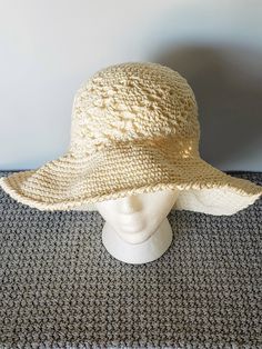 Cotton Summer Sun Hat - Crochet Brimmed Vintage Style Sun Hat by TheLittleGrayWren on Etsy One Size Wide Brim Crochet Hat For Warm Weather, Adjustable Lightweight Crochet Hat For Warm Weather, Casual Brimmed Crochet Hat With Upf 50+, Casual Crochet Hat With Upf 50+ And Brimmed Shape, Casual Crochet Hat With Upf 50+ For Spring, Lightweight Crochet Fedora Hat For Warm Weather, Crochet Hat With Short Brim For Warm Weather, Beige Brimmed Crochet Hat For Warm Weather, Natural Crochet Hat For Spring