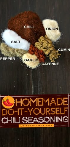 DIY Chili Seasoning Taco Seasoning Recipe, Chili Seasoning, Low Sodium Recipes, Homemade Spices, Homemade Seasonings, Homemade Tacos, Homemade Taco Seasoning, Seasoning Recipes