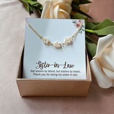 "Sister-in-Law Gift Sister in Law Necklace Gift Sister in law birthday gift, Wedding gift Future Sister In Law, Bonus Sister  * The Message Gift card could be personalized with your custom quote. Submit your custom message in \"personalization box\".  Show your appreciation for your friend and family with this delicate piece. Perfect gift for wedding bridesmaids, girls, mom, birthday gift, Christmas gift, wife, daughter, friend, girlfriend, grandma, aunt, cousin, or coworker.  * Sample card messages (you can refer to the last listing picture),    Custom a New Message card is for free. * The jewelry comes gift-wrapped with ribbon bow. you can choose your favorate color. *  How to order 1. Choose your item details (Style & color) from drop-down menu. 2. Enter your request about message on ca Bonus Sister Gifts, Sister In Law Wedding Gift From Bride, Sister Gifts Wedding, Wedding Gift For Sister In Law, Future Sister In Law Gift, Sister In Law Gift Ideas Wedding, New Sister In Law Gift, Christmas Gifts For Sister In Law, Sister In Law Wedding Gift