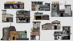 an image of many different buildings that are made out of wood