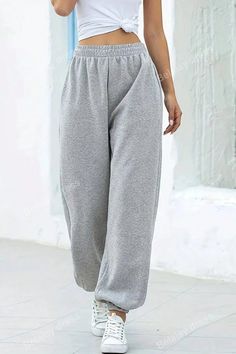 Get ready to lounge in style with our GYPSY-Elastic Waist Joggers! These joggers offer the perfect blend of comfort and ease, making them a must-have in your wardrobe. With an elastic waistband and convenient pockets, you,ll never want to take them off. Perfect for a lazy day or a casual outing.  PRODUCT MEASUREMENTS (INCH)   Size US Waist 🔷 Hip Bottom Length Inseam S 4 26.8 40.6 40.9 28.9 M 6/8 28.7 42.5 41.3 28.9 L 10/12 30.7 44.5 41.7 28.9 XL 14/16 33.9 47.6 42.3 28.9 2XL 18 37 50.8 42.9 28. Outfit Formal Mujer, Baggy Pants Women, Sweatpants Streetwear, Tie Dye Sweatpants, Mia 3, Grey Sweatpants, Baggy Pant, Loose Pants, Grey Women