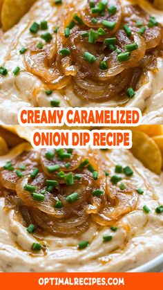 creamy caramelized onion dip recipe with green onions