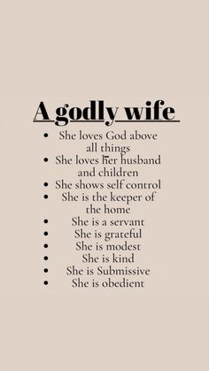 a poster with the words'a godly wife'written in black on it