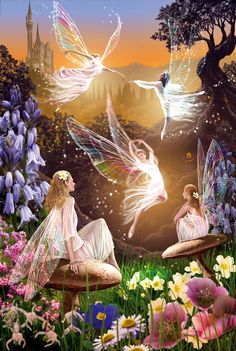 ≍ Nature's Fairy Nymphs ≍ magical elves, sprites, pixies and winged woodland faeries - Fairy Ballet by Garry Walton Fairy Girls, Fairies Photos, Fairy Dragon, Fantasy Fairy