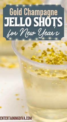 jello shots for new year's with gold confetti