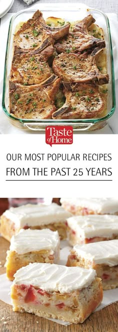 the cover of taste plain's our most popular recipes from the past 25 years