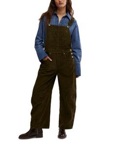 Free People Good Luck Cord Overalls Cord Overalls, Free People Overalls, Shady Lady, Corduroy Overalls, Black Overalls, Black Tape, Sporty Sneakers, Flying Monkey, Modern Chic