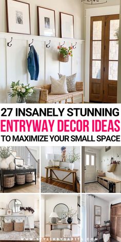 entryway ideas Small Door Entrance Decor, Target Entryway Ideas, Small Mud Room Ideas Entryway Garage, Entryway Small Space, Front Door Entryway Ideas, Unique Front Door, Small Entryway Ideas, Tiny Entryway, Modern Farmhouse Living Room Decor