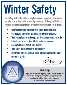 Safety Toolbox Talks, Safety Pictures, Winter Health, Employee Safety, Safety Message, Safety Awareness