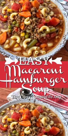 this easy macaroni hamburger soup is the best way to use up leftover pasta