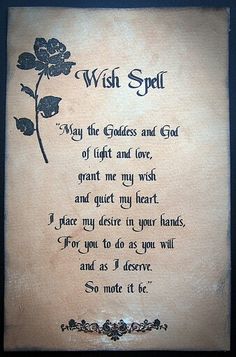 Wish Spell, Magic Spell Book, Under Your Spell, Wiccan Spell Book, Magick Spells