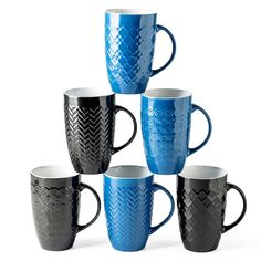 PRICES MAY VARY. HEALTHY&EXCELLENT VALUE : Our coffee mugs are crafted from high-quality ceramic and finished with natural glaze, making them lead and cadmium-free. This means you can enjoy your beverages and food without any concerns about harmful substances leaching into them. Our degradable clay is fired at 2200℉ for 8 hours, resulting in mugs that are durable, and chip-resistant, ensuring long-lasting use. You can rest easy knowing that you are using a safe and reliable product that is both Extra Large Coffee Mugs, Coffee Mugs Set, Tall Coffee Mugs, Large Coffee Mugs, Coffee Staining, Large Coffee, Coffee Mug Sets, Mugs Set, Geometric Patterns