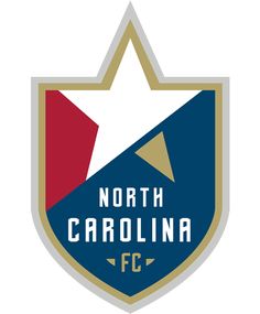 the north carolinafc logo is shown in red, white and blue with a star