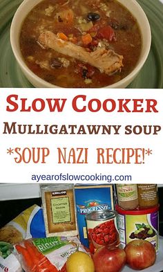 this is an advertisement for slow cooker multigra tawny soup