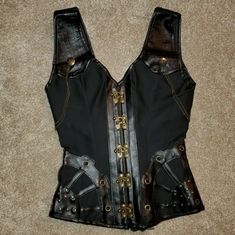 Sexy Bustier. Sz S, Brand New. Got For Christmas Last Year, But They Sent Wrong Size. Perfect Condition, Never Worn Steampunk Fitted Corset For Night Out, Fitted Tops For Halloween Costume Party, Sleeveless Steampunk Corset For Parties, Steampunk Sleeveless Corset For Parties, Fitted Sleeveless Top For Costume Party, Fitted Black Top For Christmas, Fitted Black Christmas Top, Fitted Gothic Top With Overbust Design, Sleeveless Punk Corset For Club