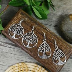 Pretty Silver Tree Of Life Earrings New 2 Pairs Of Earrings Bohemian, Minimalist, Nature Vibes Ships Within 1 Business Day. All Sales Are Final. Tags - Tree Of Life, Handmade, Unique, Bohemian, , Trendy, Summer, Fashion, Jewelry, Hippy, Minimalist Nature Eco Friendly Spiritual Trendy Summer Fashion, Hollow Tree, Antique Silver Earrings, Nature Vibes, Tree Of Life Earrings, Dinosaur Earrings, Boho Style Earrings, Punk Vintage, Silver Tree