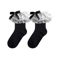 𝒜𝒷ℴ𝓊𝓉: Material: Cotton ♡ 𝓈𝒾𝓏𝒾𝓃ℊ ♡ One Size Cute Black Knee-high Socks For Winter, Cute Black Stretch Socks, Cute Stretch Black Socks, Cute Black Cotton Socks, Cute Black Socks For Spring, Cute Black Spring Socks, Socks Coquette, Y2k Socks, Socks Y2k