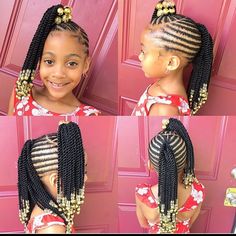 Bead Hairstyles, Hairstyles For Children, Toddler Braided Hairstyles, Toddler Braids, Black Kids Braids Hairstyles, Kids Style Hair, Kid Hair, Lil Girl Hairstyles, Kid Braid Styles