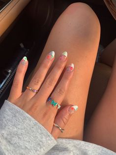 Nail Designs School, Preppy Acrylic Nails, Simple Cute Nail Designs, Boho Nail Ideas, Acrylic Nails Christmas, Boho Nails, Girly Acrylic Nails